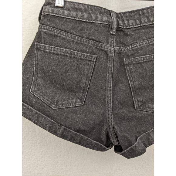Pacsun High Waist Faded Black Jean Shorts Size 24" Cotton Blend Casual Grunge - Picture 3 of 13